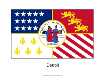 Detroit Free Printable Flag
