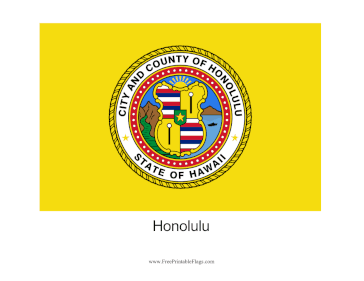 Honolulu Free Printable Flag