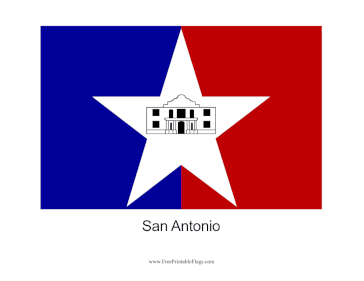 San Antonio Free Printable Flag